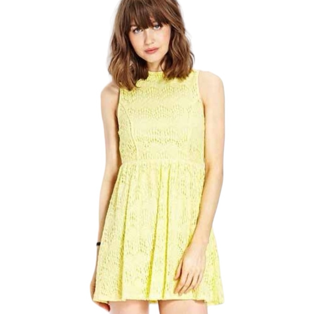 Forever 21 Yellow Lace Dress